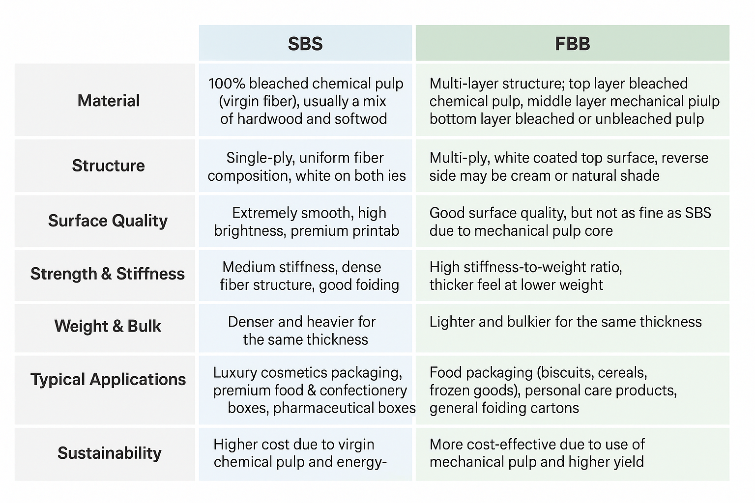 Latest company news about SBS vs. FBB: How to Choose the Most Suitable Packaging Board