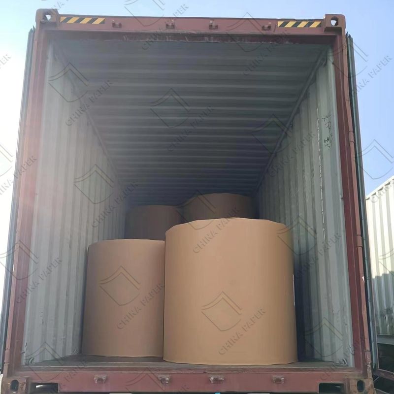 150-230g Kraft Paper Rolls dengan Liner Atas Tercetak untuk Pengemasan Kotak Hadiah