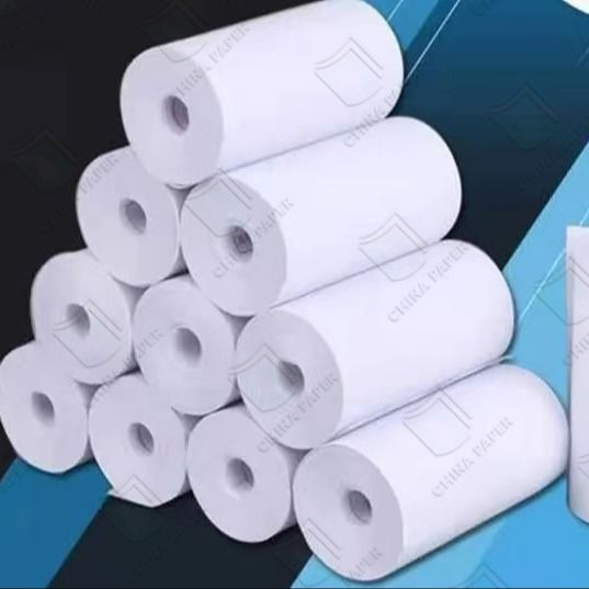 Small Roll Thermal Paper With Heat-sensitive Coating For POS Printing 55 Gsm 80 X 80 Mm For Direct Printing