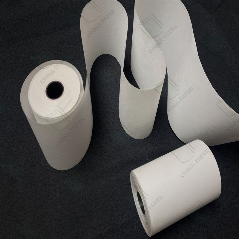 Tahan panas untuk digunakan dalam berbagai lingkungan Kertas termal 40gsm-120gsm100% Pulp Kayu