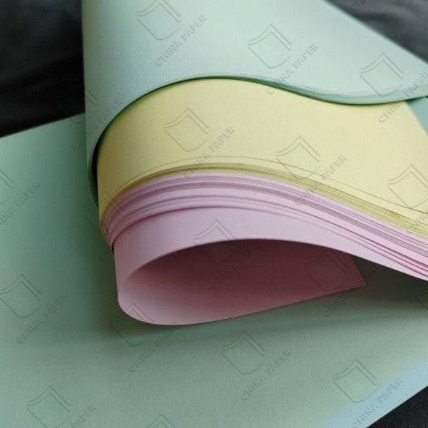 Custom In Blue Image CFB CB CF Yellow Carbonless NCR Paper 50gsm 55gsm 60 Gsm