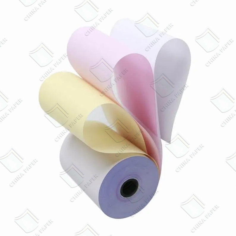 High Quality 100% Virign Wood Pulp NCR Paper /Carbonless Paper Jumbo Rolls for Receipts and Labels