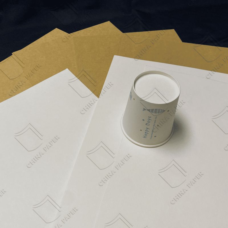 Dual-Side PE Laminated Board Stock  Waterproof Material For Takeaway Soup Container Bases