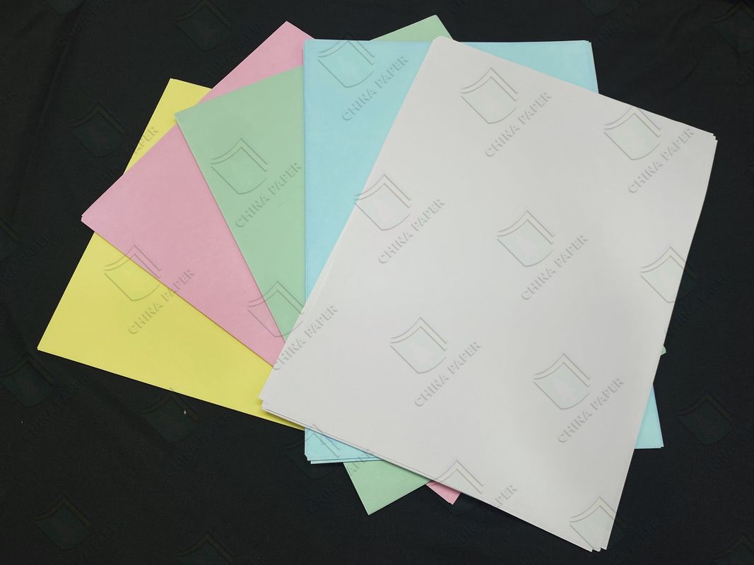 고성능 탄소 없는 종이 55GSM 분홍색 / 노란색 CFB