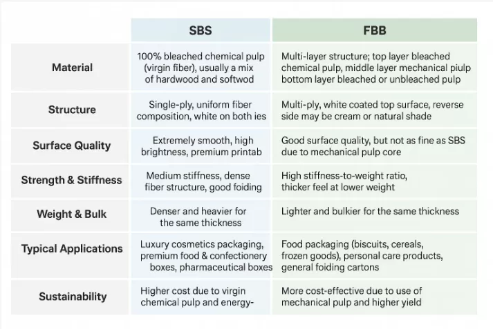 SBS vs.FBB: How to Choose the Most Suitable Packaging Board