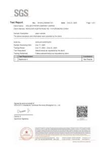 SGS Certificate